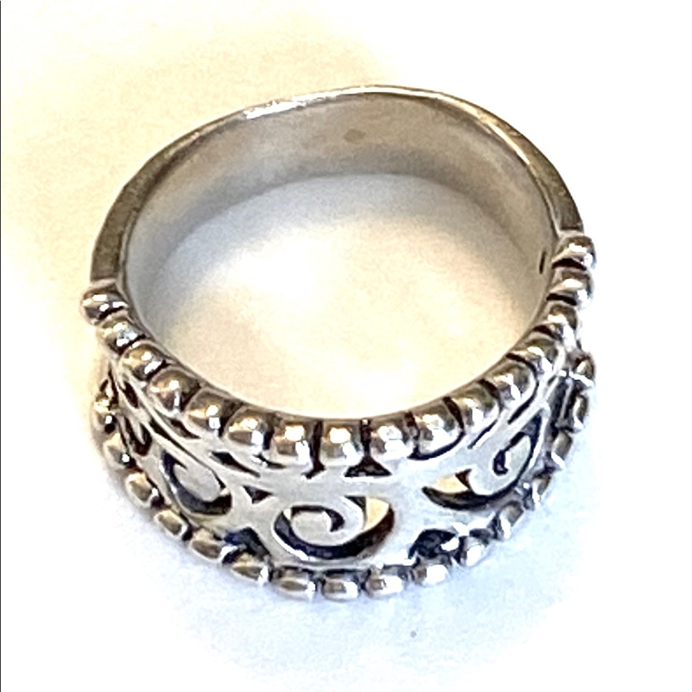 Sterling Silver Scroll Design Ring 925 - image 2